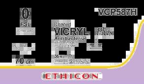 VICRYL PLUS фіолетовий 70см M3.5 USP0 одна голка FSL, тип зворотньо-ріжуча Reverse Cutting, 30мм, 3/8 кола